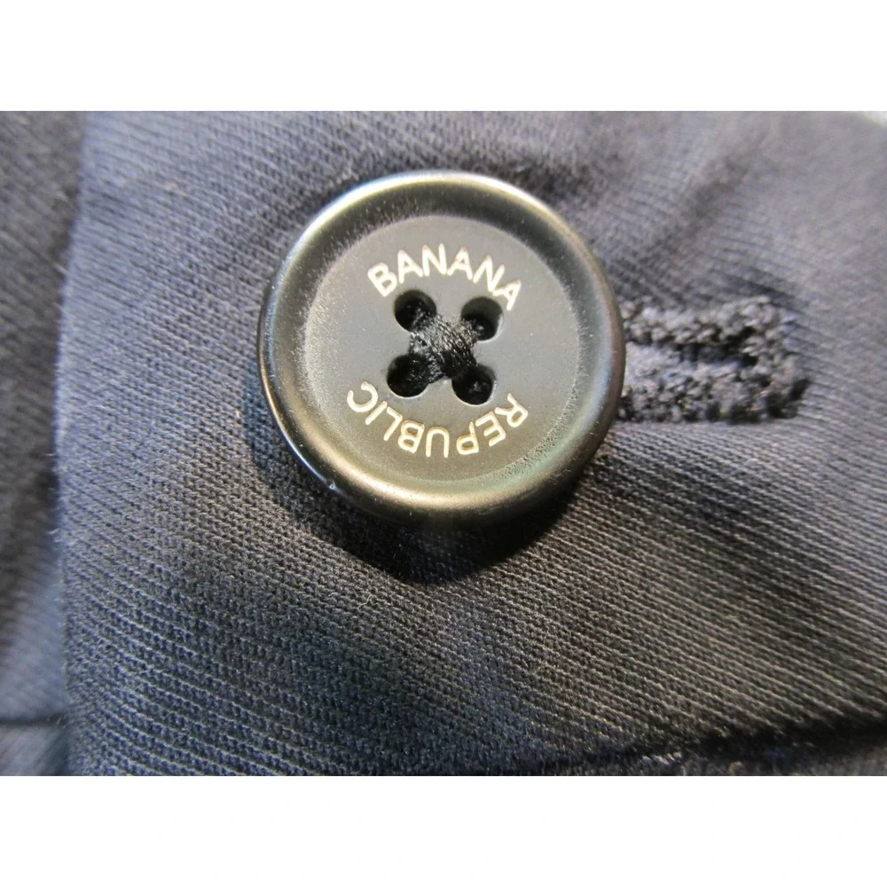 BANANA REPUBLIC Mason Chino Pants Men 30x32 Navy Blue Flat Front Straight Preppy